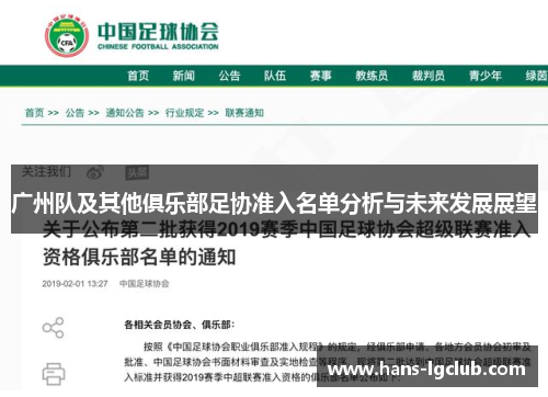 广州队及其他俱乐部足协准入名单分析与未来发展展望