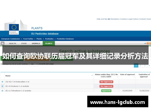 如何查询欧协联历届冠军及其详细记录分析方法